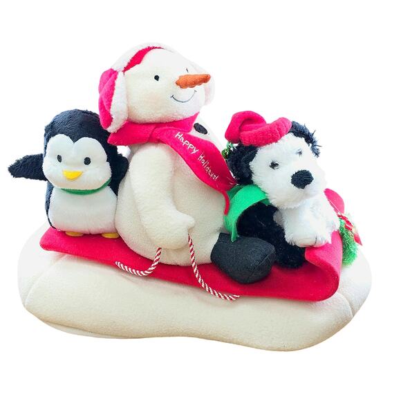 Hallmark 2007 Jingle Pals Snowman Penguin Dog Animated Musical Sleigh Ride - Picture 8 of 8